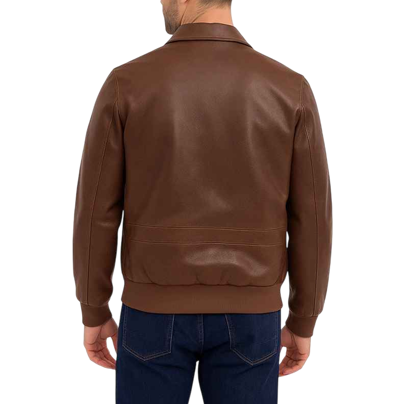 Premium Men’s Plain Brown A2 Bomber Jacket