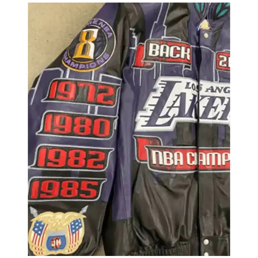 LA Lakers champions 2001 Back 2 Back Leather Jacket