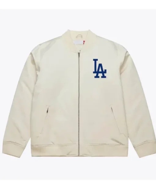 LA Dodgers World Series Champions Cream Bomber Jacket